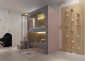 3BHK flat with a fun and cozy kids room